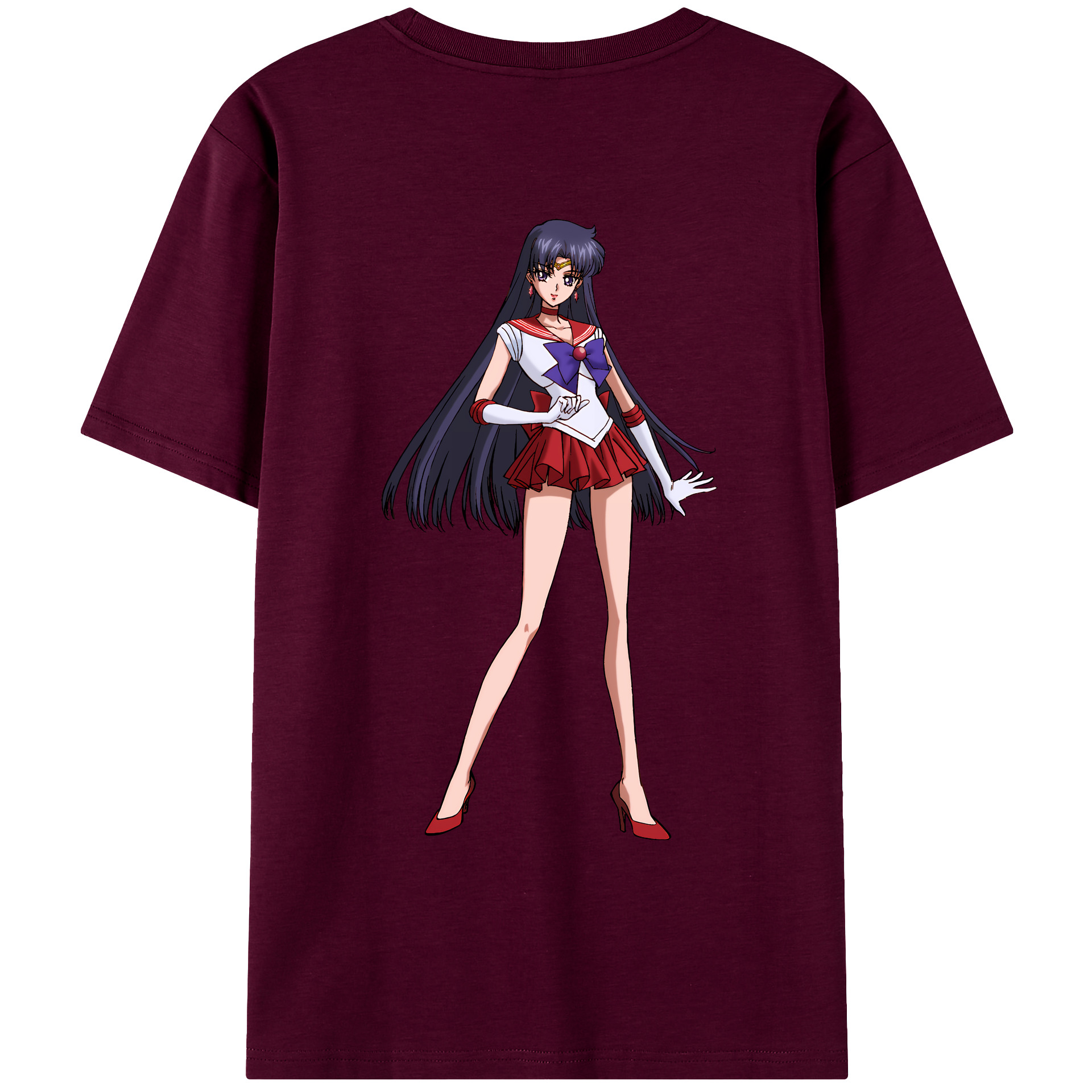 （画像用） 美少女戦士セーラームーン 火野レイ ひの レイ Sailor Moon Hino Rei （セーラーマーズ,Sailor Mars） レディース半袖Tシャツ(バックプリント)